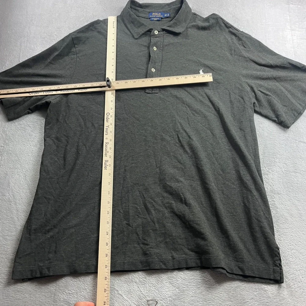 Polo Ralph Lauren Featherweight Mesh Polo Shirt Mens 2XLT Tall Gray Short Sleeve